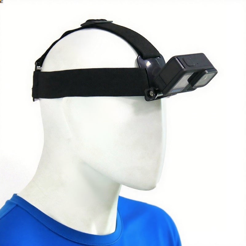 Držiak na mobilný telefón na hlavu pre POV nahrávanie s hlavovým pásom — ABS materiál, univerzálna kompatibilita, možnosť pridania loga