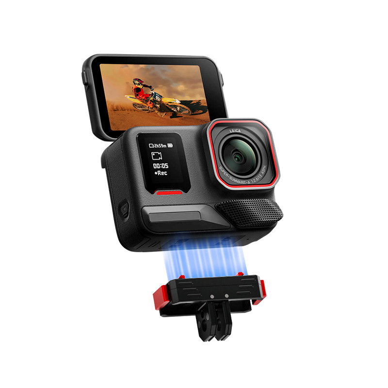 Adaptér základne s rýchlym uvoľnením z hliníkovej zliatiny a silikónovej podložky; magnetický rýchlouzáver; kompatibilný s Insta360 Ace Pro2, Ace, X4/X3/X2 a ďalšími kamerami; podpora tlače OEM loga.