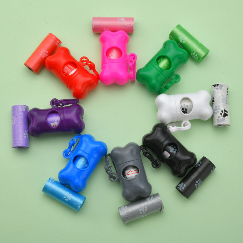 Σετ σακουλών αποβλήτων κατοικίδιων με dispenser και σκουπίστρα σε σχήμα κόκαλου – συνεχόμενος κύλινδρος, πλαστικό, κανονικό πάχος, μη εισαγόμενο