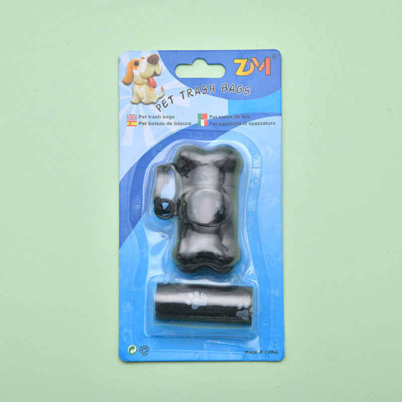 Σετ σακουλών αποβλήτων κατοικίδιων με dispenser και σκουπίστρα σε σχήμα κόκαλου – συνεχόμενος κύλινδρος, πλαστικό, κανονικό πάχος, μη εισαγόμενο