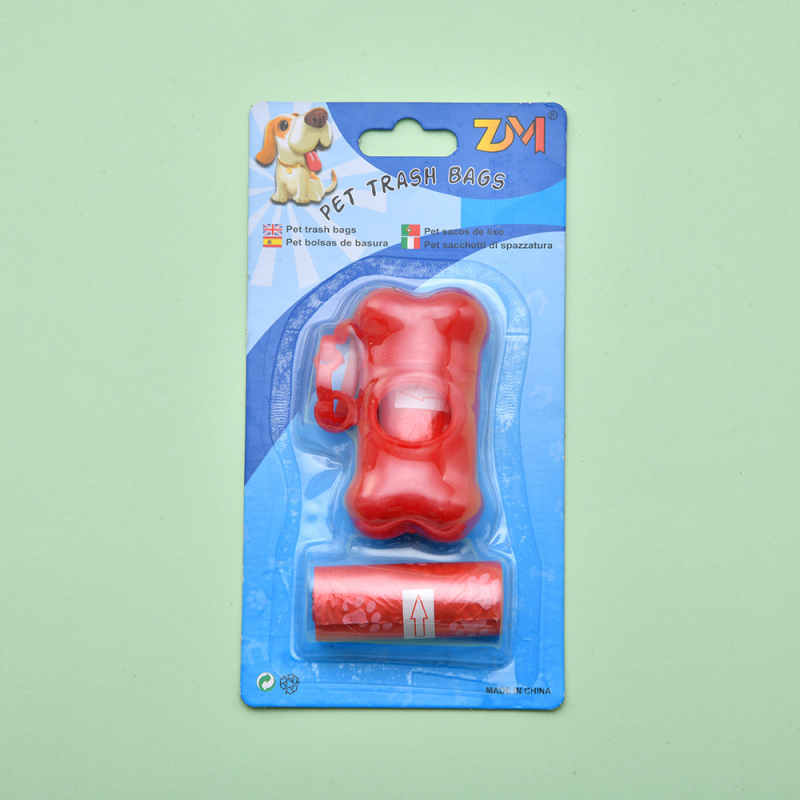 Σετ σακουλών αποβλήτων κατοικίδιων με dispenser και σκουπίστρα σε σχήμα κόκαλου – συνεχόμενος κύλινδρος, πλαστικό, κανονικό πάχος, μη εισαγόμενο