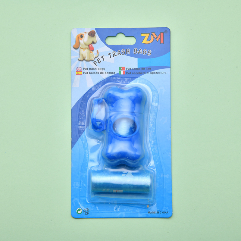 Σετ σακουλών αποβλήτων κατοικίδιων με dispenser και σκουπίστρα σε σχήμα κόκαλου – συνεχόμενος κύλινδρος, πλαστικό, κανονικό πάχος, μη εισαγόμενο