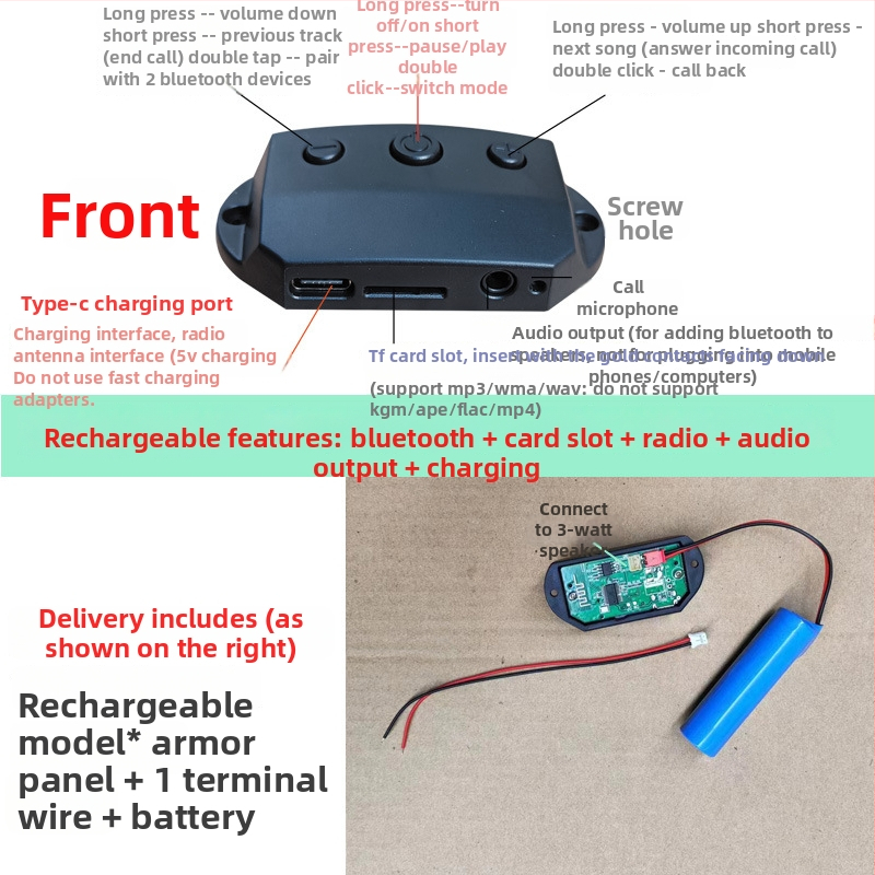Bluetooth modulis skaņas uztvērējs Armor PCB, 2 slāņi FR-4, Lead-Tin pārklājums