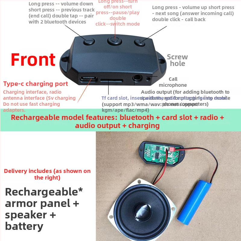 Bluetooth modulis skaņas uztvērējs Armor PCB, 2 slāņi FR-4, Lead-Tin pārklājums