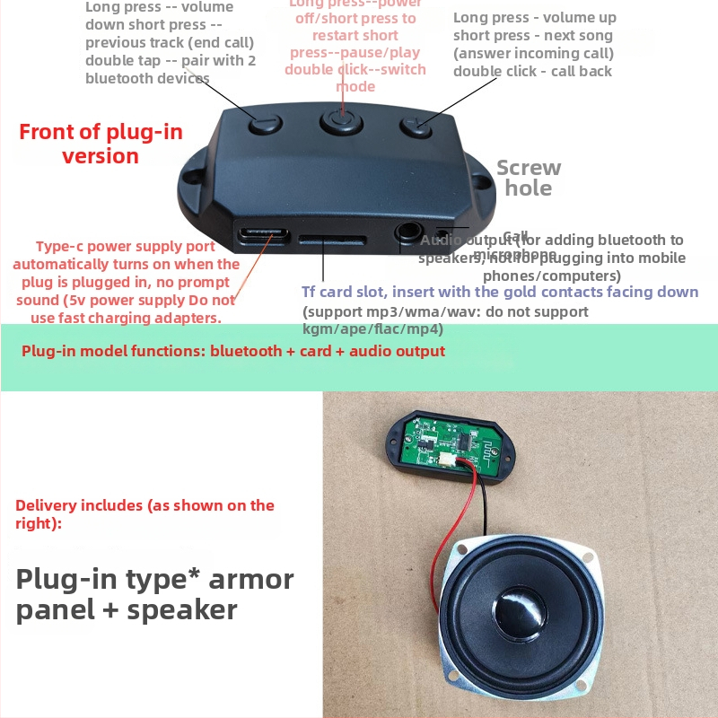 Bluetooth modulis skaņas uztvērējs Armor PCB, 2 slāņi FR-4, Lead-Tin pārklājums