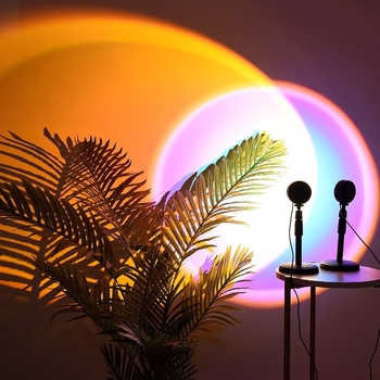 Sunset RGB ambients gaisma fotografēšanai ar tālvadību (USB barošana, projekcijas nakts gaisma, moderna grīdas/galda lampas, bez viedās vadības)