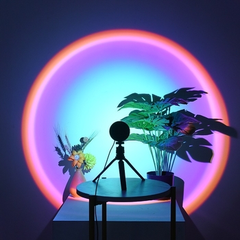 Sunset RGB ambients gaisma fotografēšanai ar tālvadību (USB barošana, projekcijas nakts gaisma, moderna grīdas/galda lampas, bez viedās vadības)