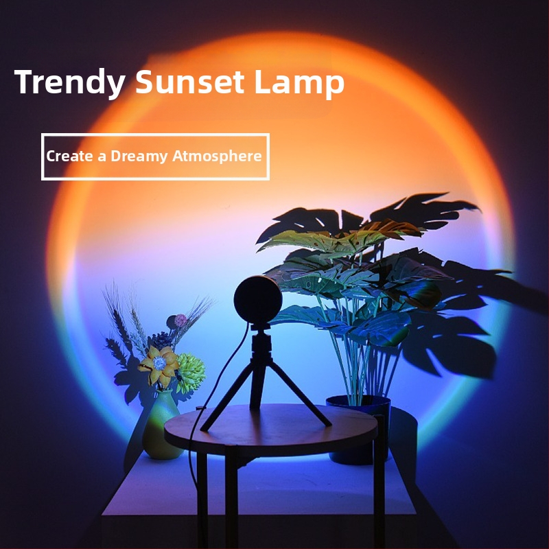 Sunset RGB ambients gaisma fotografēšanai ar tālvadību (USB barošana, projekcijas nakts gaisma, moderna grīdas/galda lampas, bez viedās vadības)