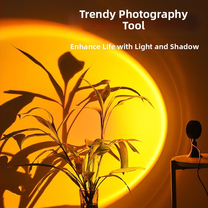 Sunset RGB ambients gaisma fotografēšanai ar tālvadību (USB barošana, projekcijas nakts gaisma, moderna grīdas/galda lampas, bez viedās vadības)