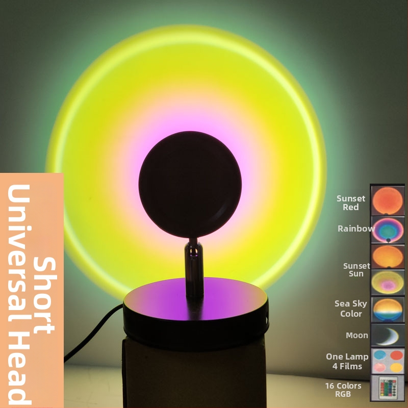 Sunset RGB ambients gaisma fotografēšanai ar tālvadību (USB barošana, projekcijas nakts gaisma, moderna grīdas/galda lampas, bez viedās vadības)