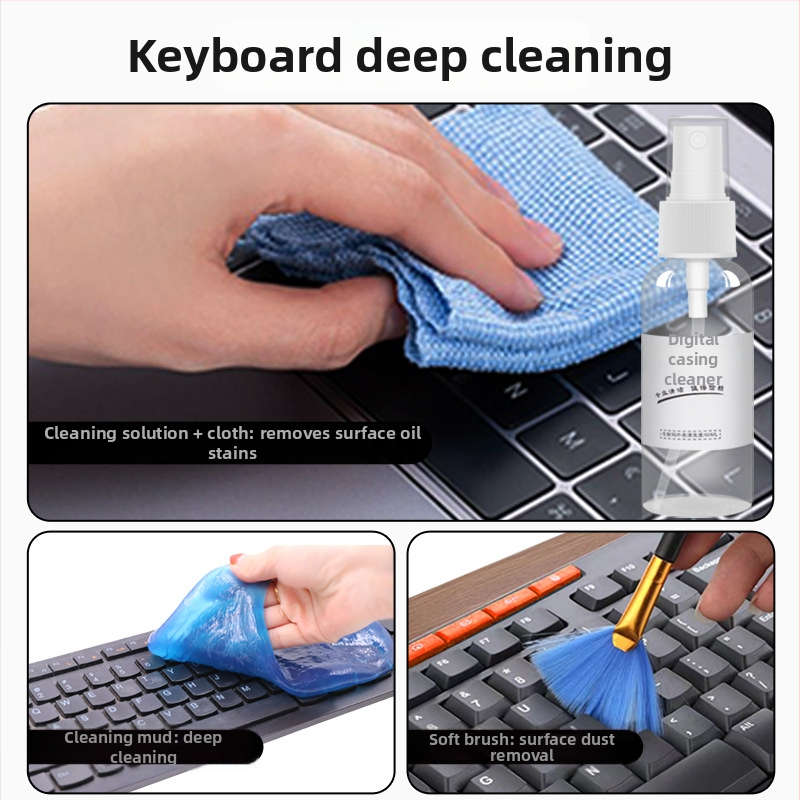 Ierīču tīrīšanas komplekts, deviņu daļu komplekts, modeļa Qjj-003, saderīgs ar klēpjdatoru, viedtālruni, datoru un digitālo kameru, OEM apstrāde