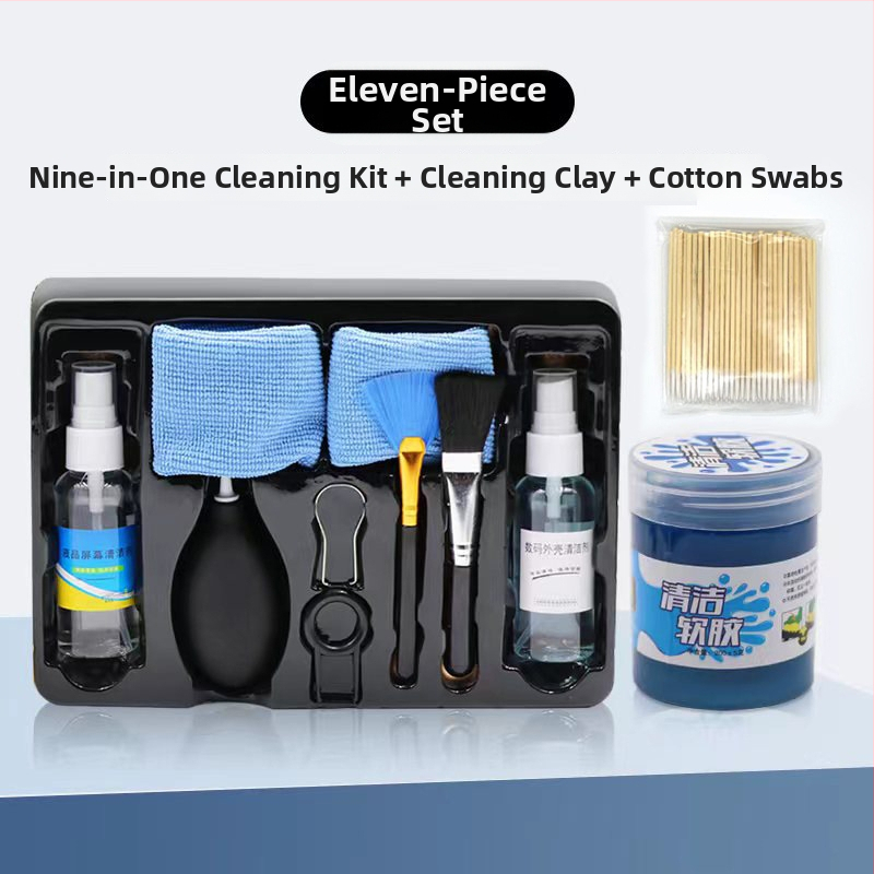 Ierīču tīrīšanas komplekts, deviņu daļu komplekts, modeļa Qjj-003, saderīgs ar klēpjdatoru, viedtālruni, datoru un digitālo kameru, OEM apstrāde