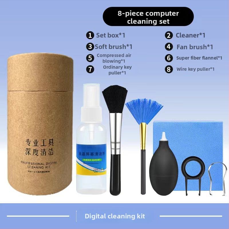 Ierīču tīrīšanas komplekts, deviņu daļu komplekts, modeļa Qjj-003, saderīgs ar klēpjdatoru, viedtālruni, datoru un digitālo kameru, OEM apstrāde