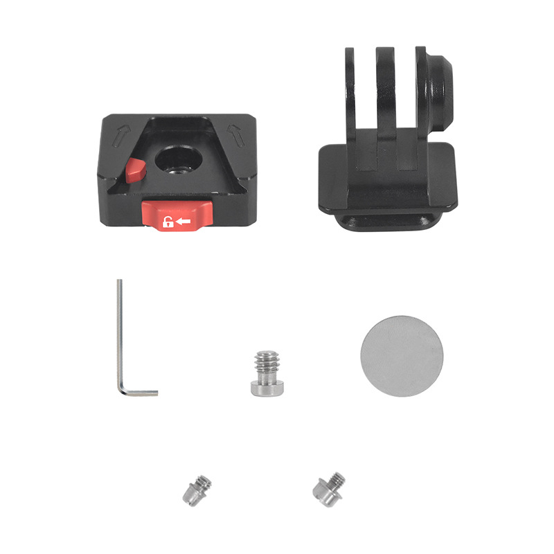 Placă de eliberare rapidă din aliaj de aluminiu; compatibilă cu trepied, camere SLR/mirrorless și camere de acțiune; greutate 0.045 kg