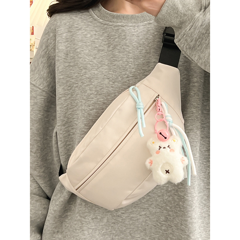 Urban minimalist nylon torbica za struk sa zatvaračem, skrivenim džepom i unutarnjim patch džepom