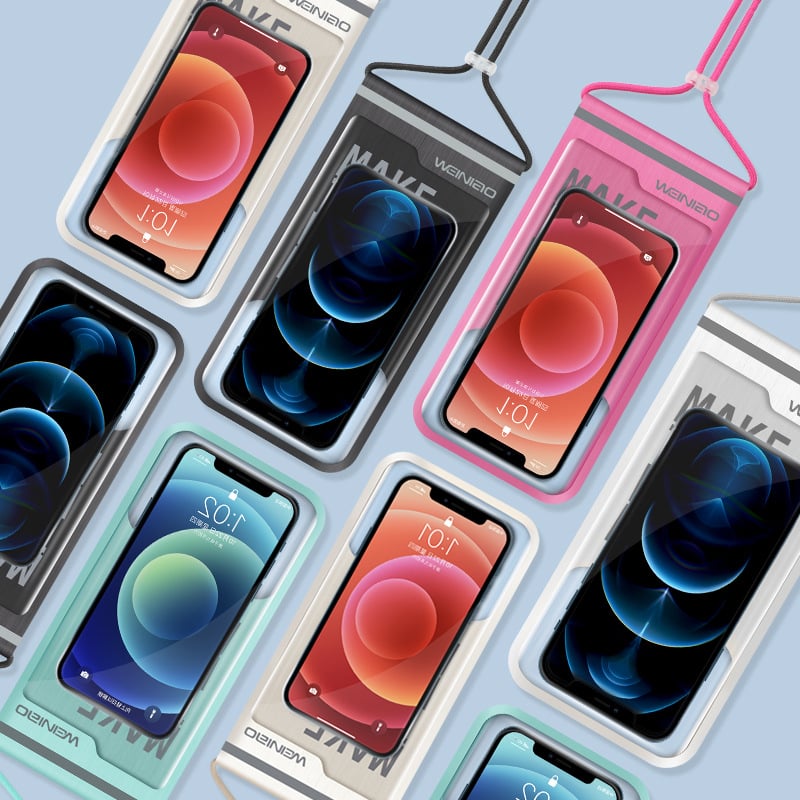 Kültéri vízálló telefon tok PU+TPU, lebegő, érintőképernyő, kompatibilis a legtöbb okosteleffel, úszáshoz, búvárkodáshoz és szabadtéri tevékenységekhez