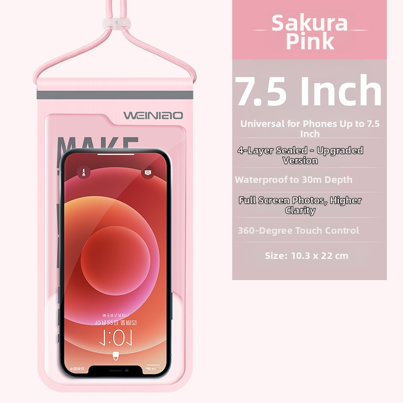 Kültéri vízálló telefon tok PU+TPU, lebegő, érintőképernyő, kompatibilis a legtöbb okosteleffel, úszáshoz, búvárkodáshoz és szabadtéri tevékenységekhez