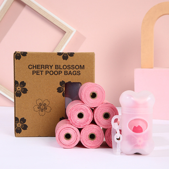 Biodegradábilis kutyapiszok zacskók, tekercsben, PE+EPI anyagú, vastagított, hordozható készlet