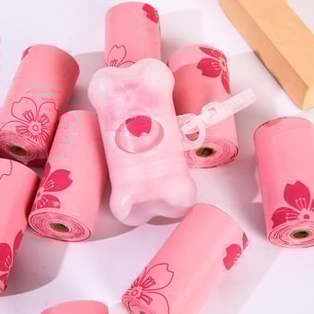 Biodegradábilis kutyapiszok zacskók, tekercsben, PE+EPI anyagú, vastagított, hordozható készlet