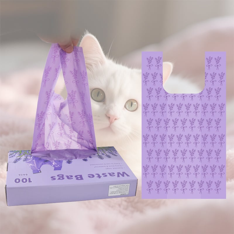 Τσάντες αποβλήτων κατοικίδιων με επίπεδο στόμιο, HDPE+D2W υλικό, παχυσμένες