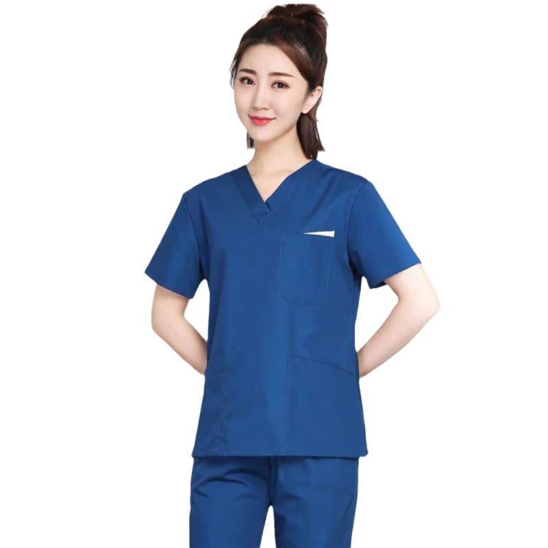 Set de haine medicale – decolteu în V, mâneci scurte, material ce evacuează umezeala, 65% poliester / 35% bumbac, unisex