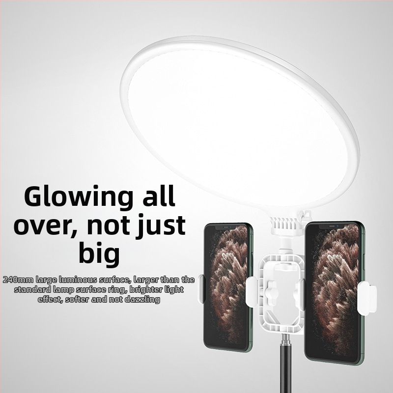 Професионална LED пръстенова светлина с триножник за фотография и стрийминг, 15.6W, 3500–7500K, димер, регулируема яркост, регулируема цветова температура