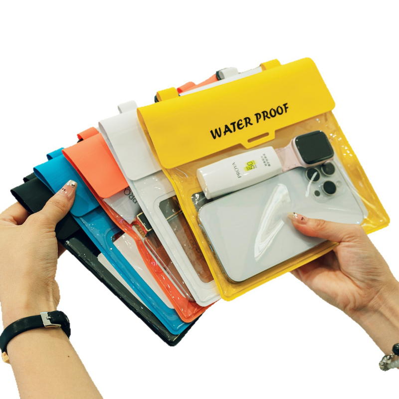 Vodootporna vrećica za telefon – PVC materijal, velika zapremina, otisak loga: Da, kompatibilno s data kabelom, mobilnim telefonom, USB flash pogonom, ključem, certifikat (za plivanje, putovanja, ronjenje, planinarenje)