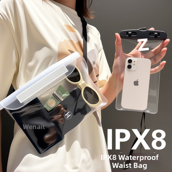 Vodootporna torbica za telefon oko pojasa s vodootpornom futrolom i dodirnim zaslonom, za plivanje, rafting i snorkeling