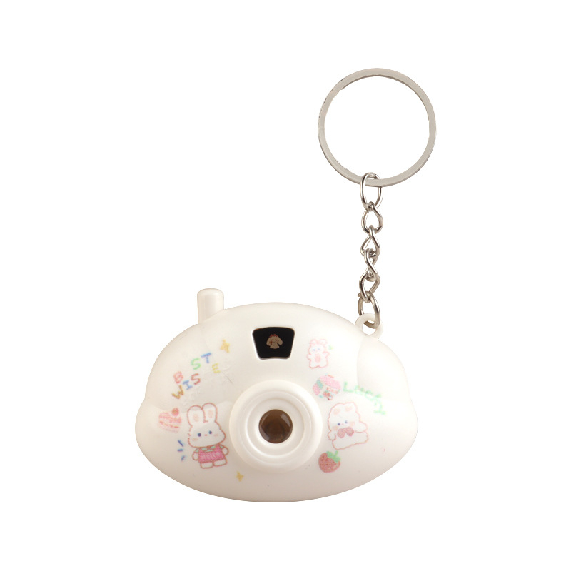 Cameră mini cu proiecție luminosă, în stil desene animate, breloc din plastic, pentru copii 4–6 ani