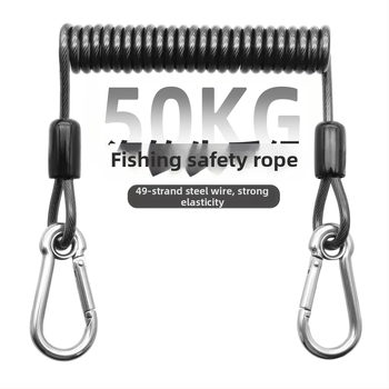 Guangmei Lanyard de siguranță din sârmă de oțel pentru pescuit marin, la stânci și la barcă, cablu anti-pierdere pentru camera de scufundări, lucru la înălțime