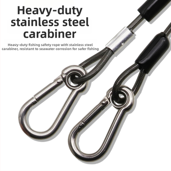 Guangmei Lanyard de siguranță din sârmă de oțel pentru pescuit marin, la stânci și la barcă, cablu anti-pierdere pentru camera de scufundări, lucru la înălțime