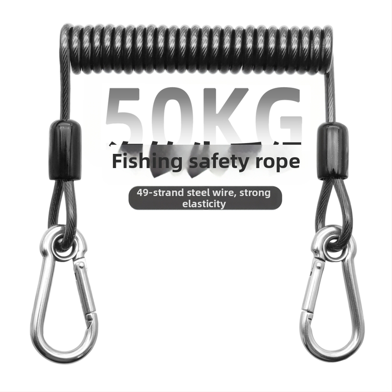 Guangmei Lanyard de siguranță din sârmă de oțel pentru pescuit marin, la stânci și la barcă, cablu anti-pierdere pentru camera de scufundări, lucru la înălțime