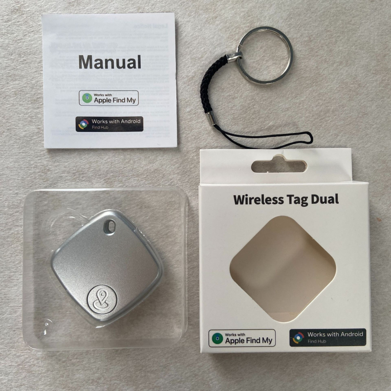 Dualni sustav lokator za iOS i Android, Bluetooth 5.0, tracker za gubitak kućnih ljubimaca i pronalazač predmeta s karabinerom