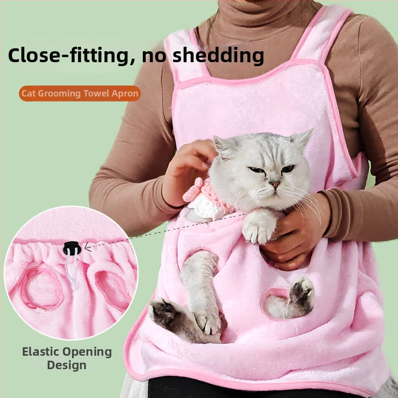 Kaķa apģērbs matu noņemšanai – korālais flīss materiāls, zīmols Meow Meaning