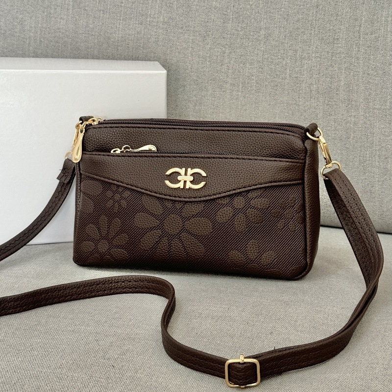 Ženska PU crossbody torba, urbani stil jednostavnosti, horizontalni kvadratni oblik, unutarnje pregrade: džep sa zatvaračem, džep za mobitel, džep za identifikacijsku karticu, laminirani džep, zatvaranje zipom