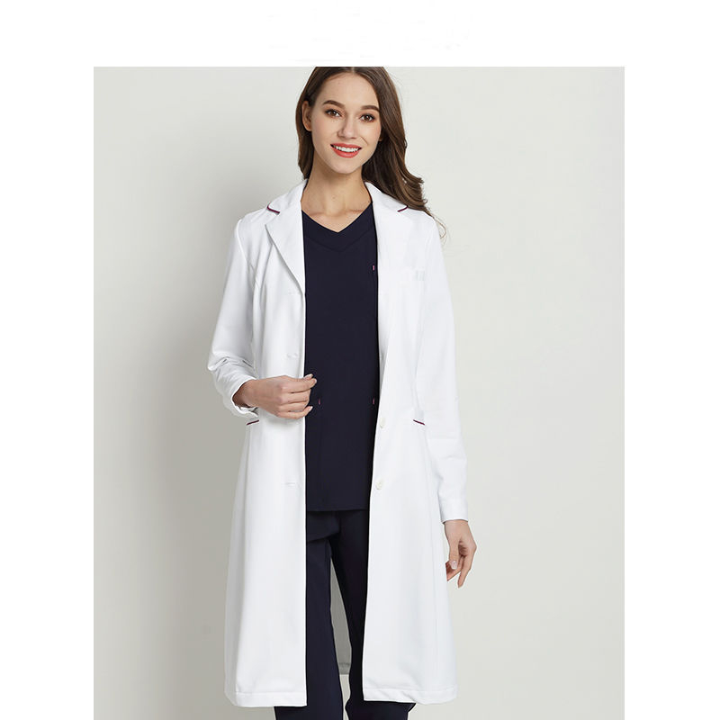 Set unisex de uniformă medicală, top cu mânecă 3/4 și guler de blană, pantaloni capri, țesătură chenille cu spandex, protecție împotriva radiațiilor