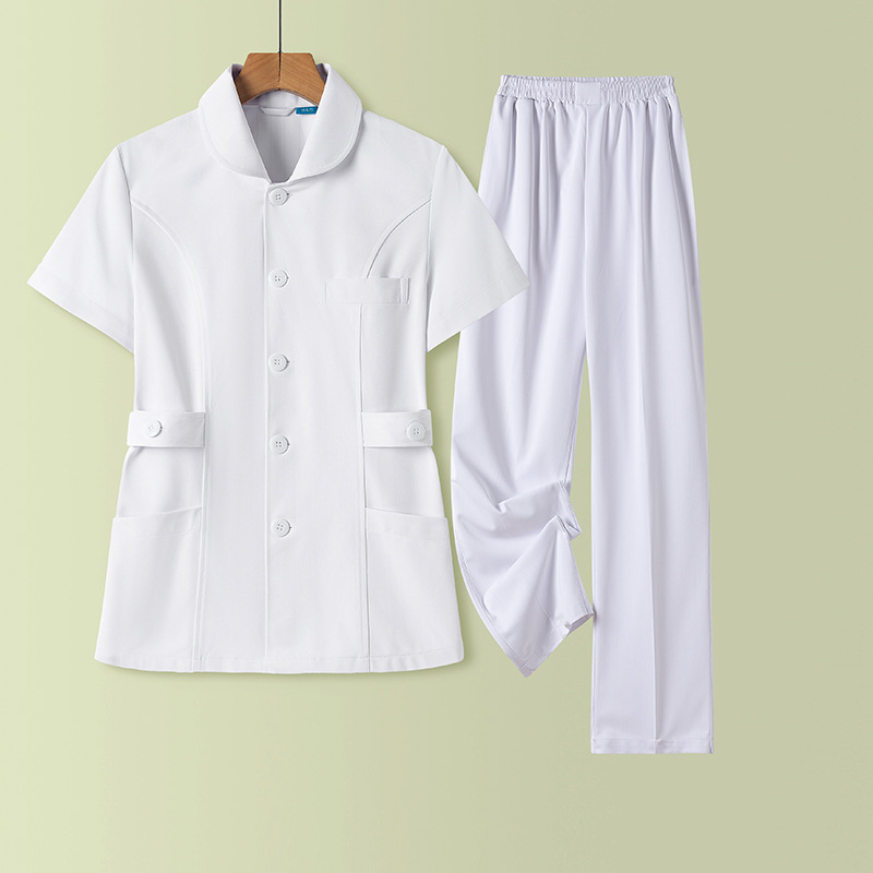 Унисекс униформа за медицински персонал – двучастов комплект с ръкави 3/4 и яка от пух, Chenille плат със спандекс, антирадиационна, пролет 2025