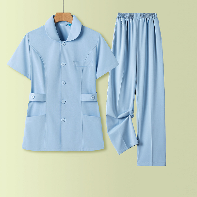 Унисекс униформа за медицински персонал – двучастов комплект с ръкави 3/4 и яка от пух, Chenille плат със спандекс, антирадиационна, пролет 2025