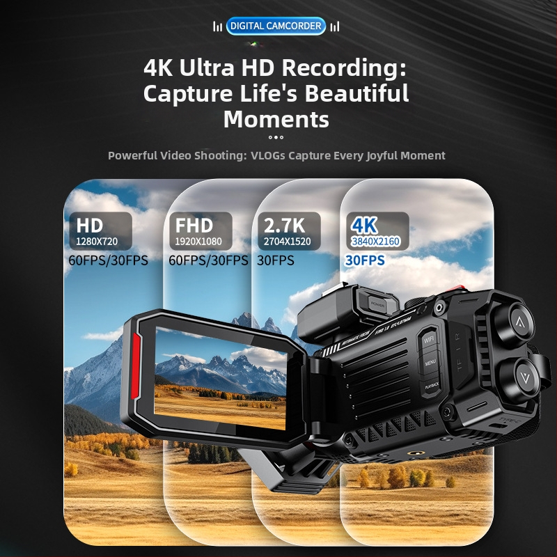 All-in-One 4K WiFi kamera s 50x optickým zoomom, CMOS senzorom, 3,0-palcovým LCD