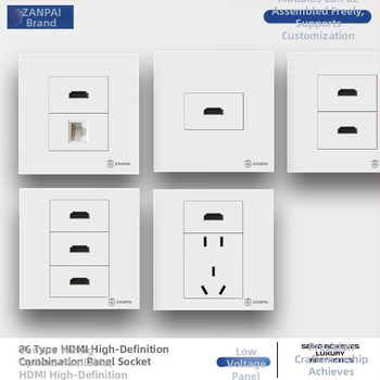 Zanpai 86-тип скрит HDMI панел за вграждане в стената, HDMI 2.0, 4K, стенна розетка, национален стандарт