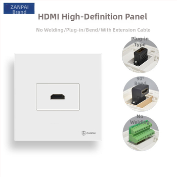 Zanpai 86-тип скрит HDMI панел за вграждане в стената, HDMI 2.0, 4K, стенна розетка, национален стандарт