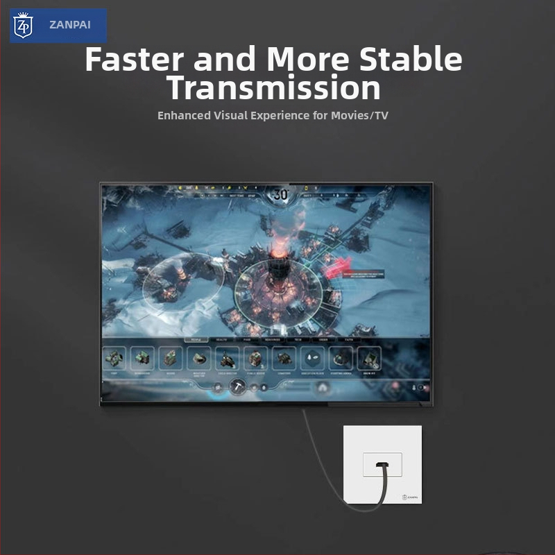 Zanpai 86 tipo paslėptas HDMI skydelis sienai, HDMI 2.0, 4K HDMI lizdas, Nacionalinis standartas