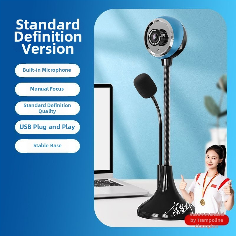 HD webkamera datoram, 720p, USB 2.0 bez draiveriem, iebūvēts mikrofons, platleņķa objektīvs