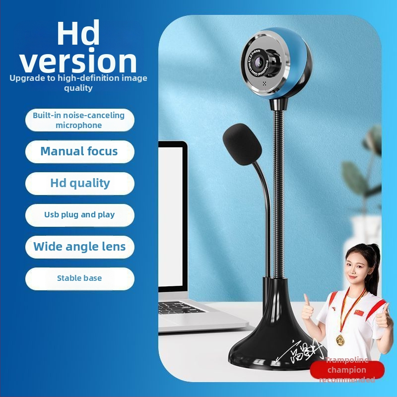 HD webkamera datoram, 720p, USB 2.0 bez draiveriem, iebūvēts mikrofons, platleņķa objektīvs