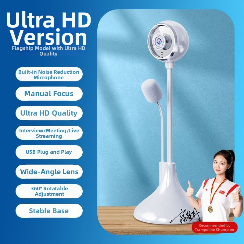 HD webkamera datoram, 720p, USB 2.0 bez draiveriem, iebūvēts mikrofons, platleņķa objektīvs