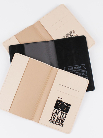 Holder pentru pașaport și documente din piele PU, model litere – ultra-ușor, rezistent la apă, anti-furt, pentru deplasări zilnice de afaceri