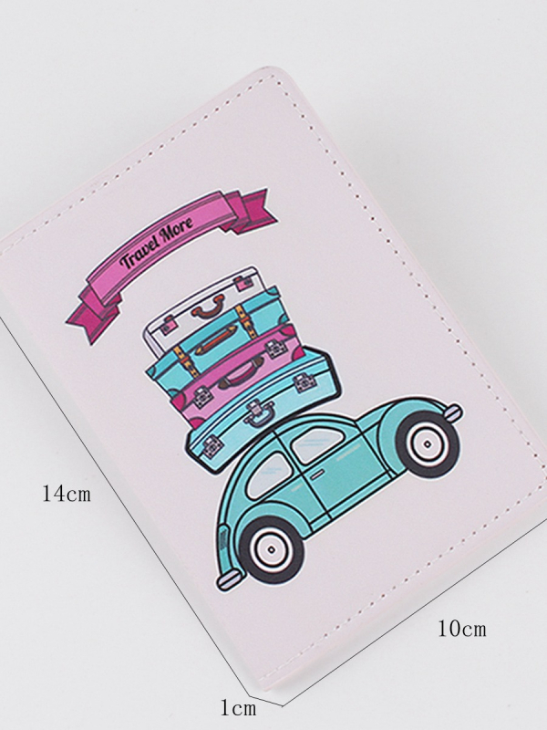 Holder pentru pașaport și documente din piele PU, model litere – ultra-ușor, rezistent la apă, anti-furt, pentru deplasări zilnice de afaceri