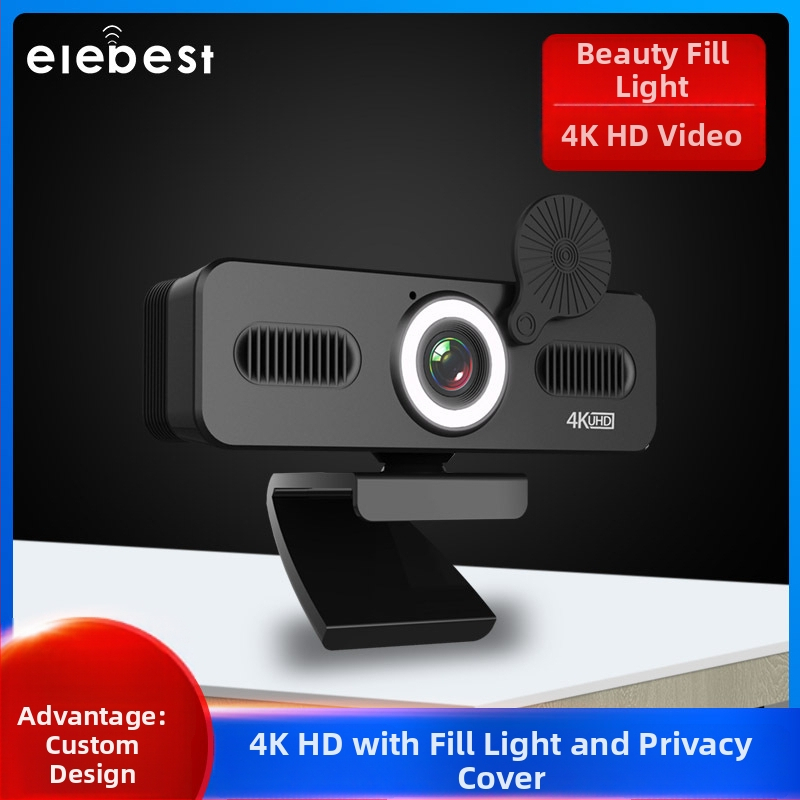 4K USB tīmekļa kamera konferencēm, 3840x2160, 30fps, automātiska fokusa, iebūvēts mikrofons, bez draiveriem.