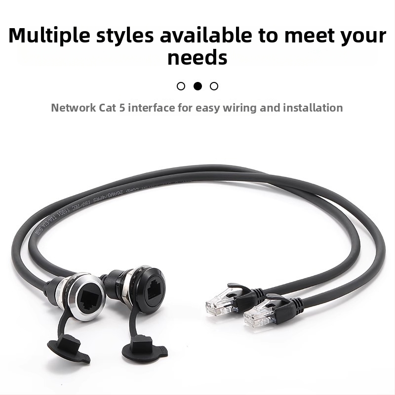 Apaļš C formas Cat5e tīkla pagarinājuma kabelis ar RJ45 savienotāju, 8 vara vadus