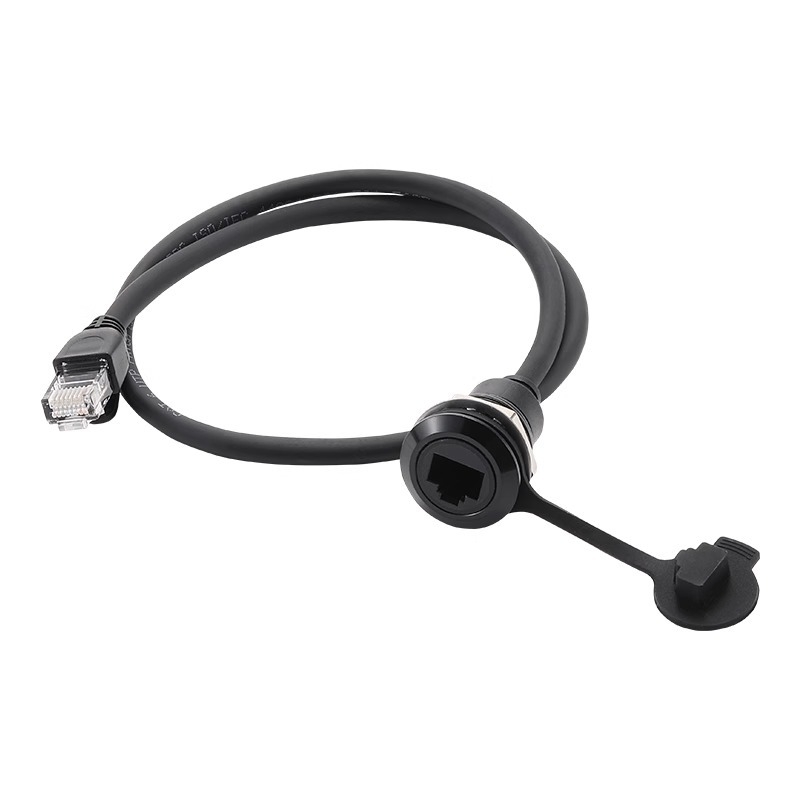 Apaļš C formas Cat5e tīkla pagarinājuma kabelis ar RJ45 savienotāju, 8 vara vadus